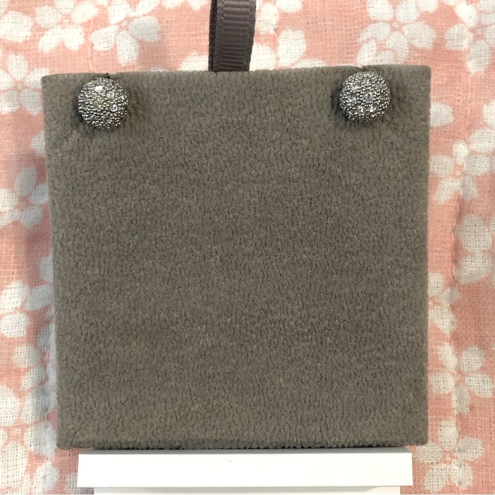 Pave disco ball button stud earrings